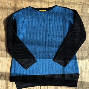 ST. JOHN Black & Blue Knitted Wool Sweater Size Small